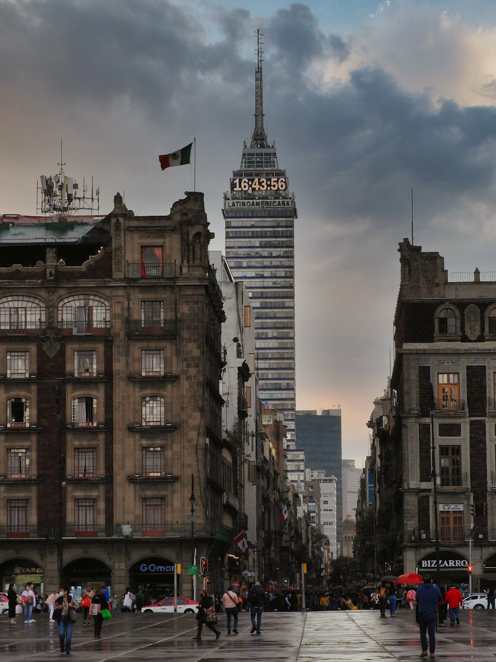 people walking on the city street