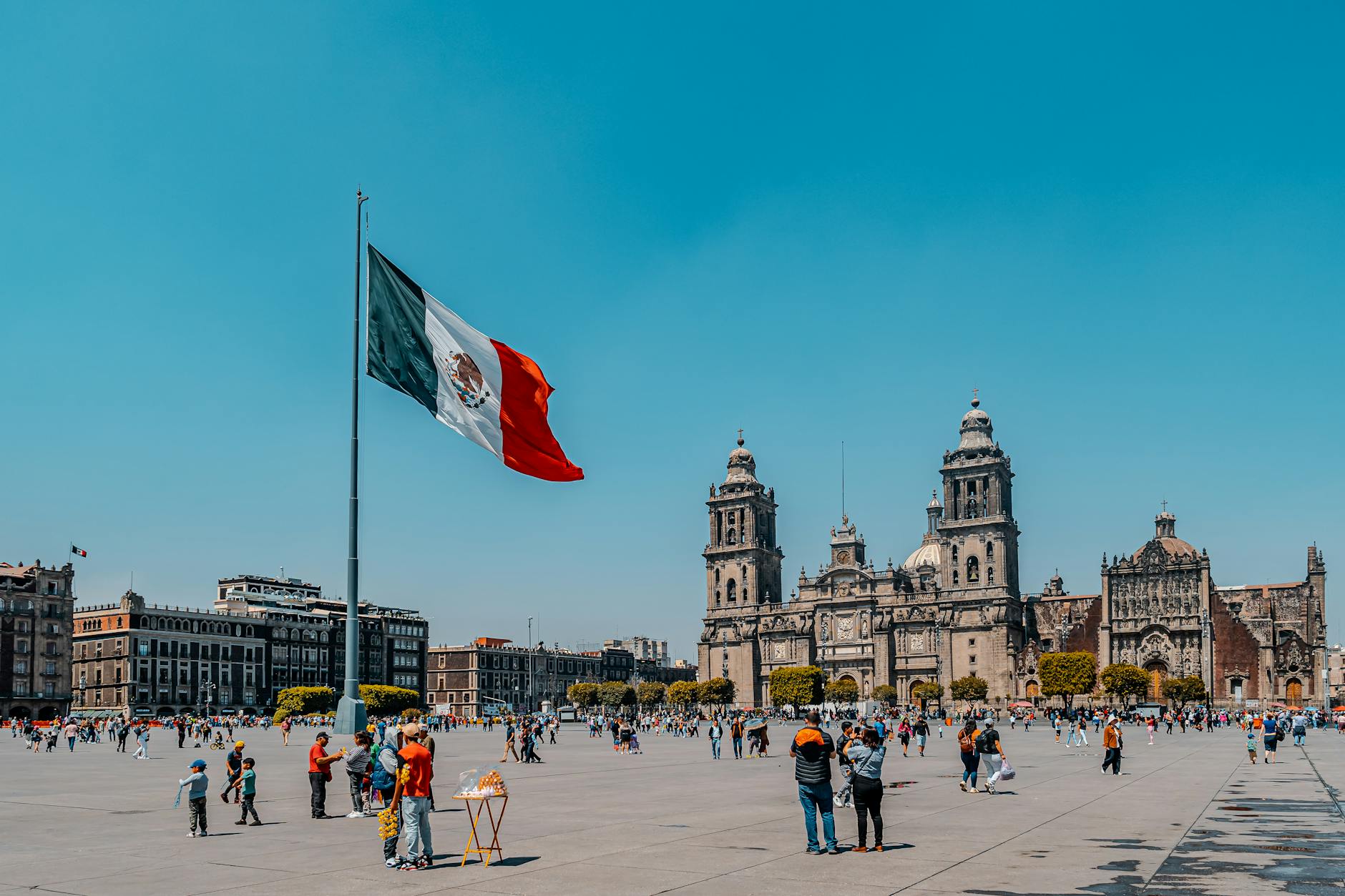 plaza de la constitucion in mexico city in mexico