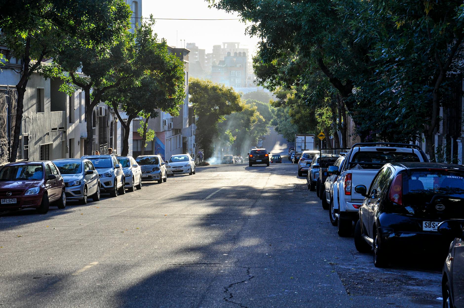 quiet street in montevideo at daytime