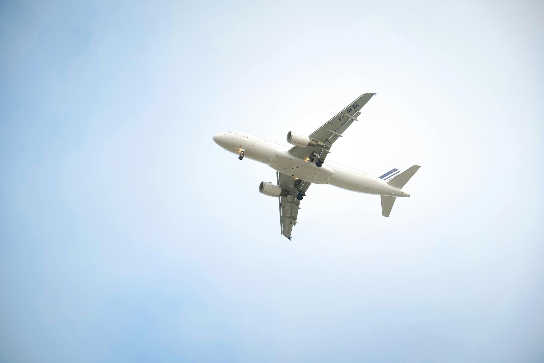 white airplane in mid air