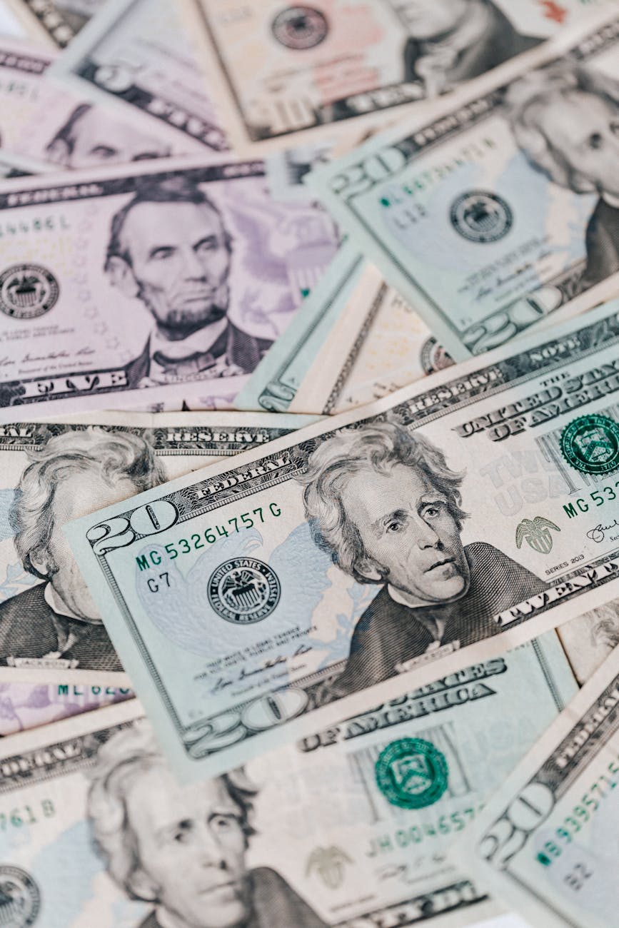 stack of dollar cash bills