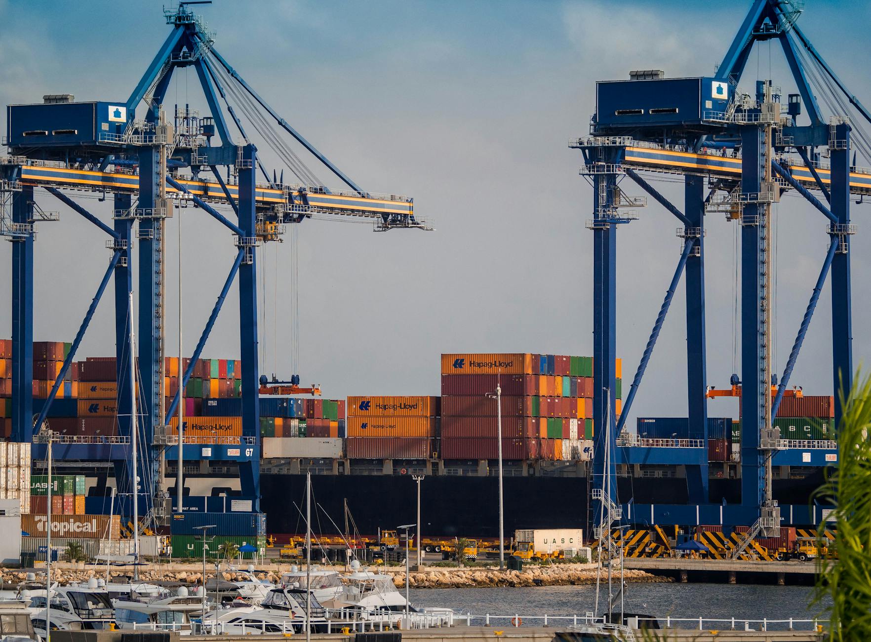cranes at a port