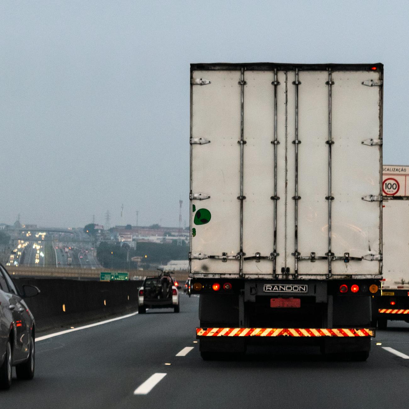 white truck on road